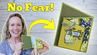 The Best Tip for Cutting Angles!!! | Angled Stand Up Fun Fold Card Tutorial