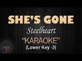 SHE'S GONE - Steelheart (KARAOKE) Lower Key -3