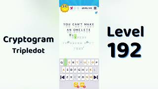 Cryptogram Tripledo Level 192 Solutions 🧩 | Logic Puzzle Game | Mini Boss
