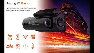 REXING V3 Basic Dual Camera Front and Inside Cabin Infrared Night Vision  WiFi Car Taxi Dash Cam