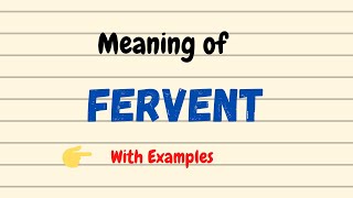 Meaning of Fervent | English Vocabulary Words | Urdu/Hindi