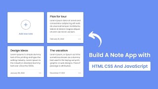 Build A Notes App in HTML CSS & JavaScript Free source code