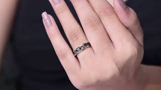 Heart Shaped Black Onyx Eternity Ring