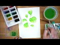 watercolor painting ideas plant portrait variegated peperomia