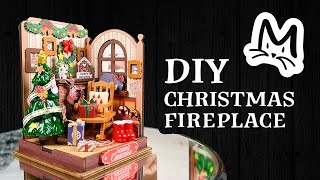 🎁Relaxing DIY Mini Christmas Fireplace Rolife | Cozy Crafting Vibes \u0026 ASMR