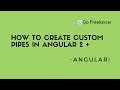 How to create Custom pipes in Angular 2 +