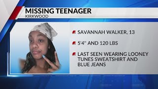 Mother distraught as search for missing Kirkwood 13-year-old continues