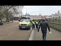 emergency lockdown with hundreds of police leads us on a 1 hour walk past horse guards