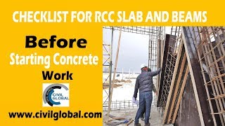 checklist for beam and slab before staring concrete