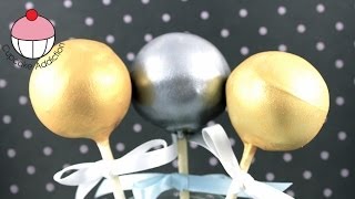 GOLDEN CAKEPOPS! How to Make Metallic Gold & Silver Cake Pops - A Cupcake Addict