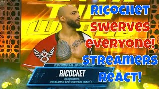 Streamers React! Ricochet trolls everyone!! #aew #ricochet #swervestrickland