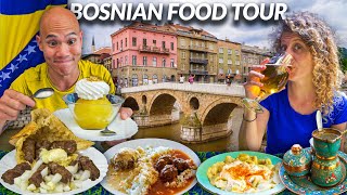 The ULTIMATE Bosnian Food Tour in Sarajevo - BOSNIAN CEVAPI + Balkan Food in Bosnia \u0026 Herzegovina