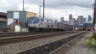 Turning the Amtrak Empire Builder on the Wye, Seattle. 6-15-2010