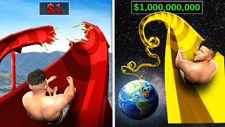 $1 VS $1,000,000,000 Waterslide in GTA 5!