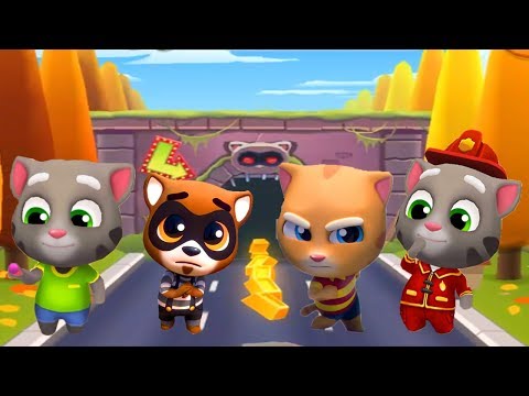 Juego de Talking Tom Gold Run para Android: Tom el bombero vs Talking Tom vs Ginger vs ladrón