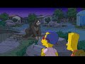 Bart and Milhouse escaping gorillas at a zoo [The Simpsons]