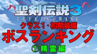 【聖剣伝説3リメイク】ボスランキング（精霊編） クラス1 初期装備 最高難易度ハード究極縛りライブ#1-2調べ