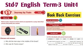 Journey by Train 7th Std Book Back Answers and warm up | 7th Std English Term 3 Unit 1