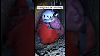 Friend gets stuck cave diving #cavediving #cave #shorts