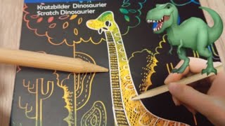 🦖🦕LETS SCRATCH & TRACE DINOSAUR(Dimetridon)🦖🦕 #tracing #art #trending #dinosaur