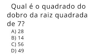 Questão de Raiz quadrada IMPERDÍVEL em Concurso. PROIBIDO ERRAR! #2