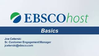 EBSCOhost Basics