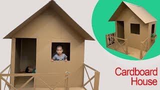 DIY | How To Make a Beautiful Cardboard House - CardBoard Playhouse for Kids | Papa & Baby MV