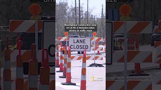 Roundabout construction zone takes drivers on traffic maze