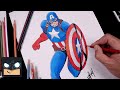 How To Draw Captain America | YouTube Studio Art Tutorial
