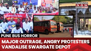 Pune Bus Rape Horror: Major Outrage, Angry Opposition Protesters Vandalise Swargate Depot | Watch