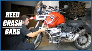 HEED Crash Bars & transmission reinforcement - BMW R1100GS Build