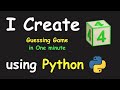 I CREATE NUMBER GUESSING GAME IN 1 MIN USING PYTHON & LEARN PYTHON BY BUILDING SIMPLE PROJECTS