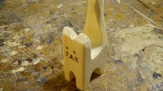 Wooden scroll saw cat toy