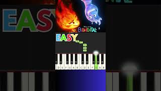 Elemental theme song EASY piano tutorial❤️💙💚(Join to learn more!)