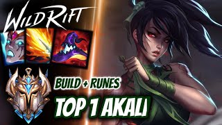 Wild Rift Top 1 Akali - Challenger Full Ranked