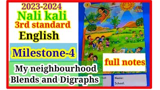 3rd standard nalikali english 4th milestone all answers #my neighbourhood blends anx digraphs