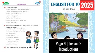 Class 2 English Page 4 Unit 1 Lesson 2 Introductions 2025 | দ্বিতীয় শ্রেণির ইংরেজি নতুন বই পৃষ্ঠা ৪