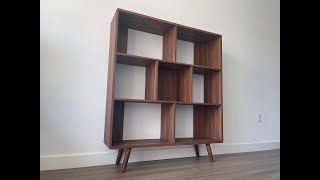 Modway Transmit Bookcase Assembly (Realm, Mid-Century Offset Cube Wood Bookcase, Model EEI-2529)