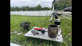 【チャリで来た。】早起きしてお気に入りの公園で朝ごはん　ミニマムソロキャンプ　自転車キャンプ　firedragon