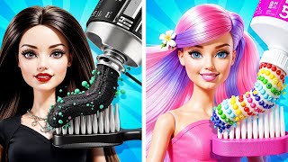 GOOD VS BAD BARBIE MAKEOVER: Learn Fun Doll Crafts \u0026 Easy Ideas for Ultimate Transformation! 🖤💖