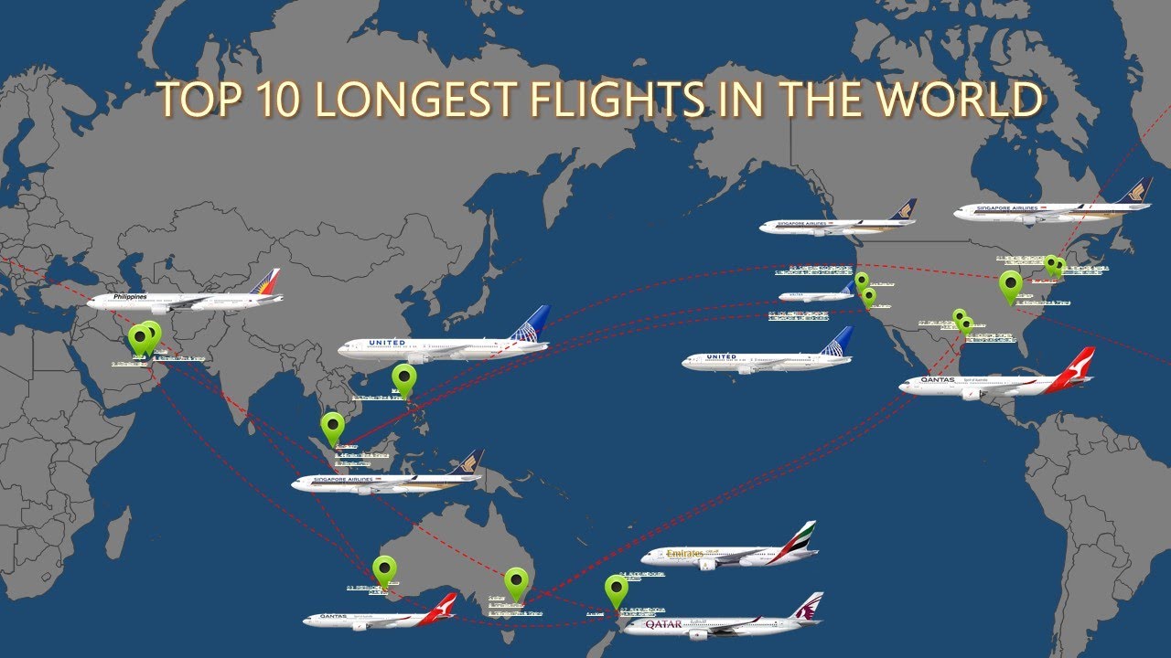 Top 10 Longest Flights In The World - YouTube