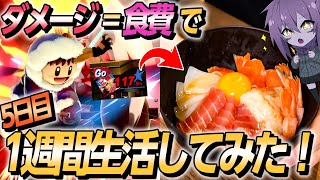 スマブラで出たダメージ分の食費で一週間生活する企画で豪遊してみたｗｗｗ【5日目】【スマブラSP】