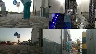 cleaning the streets of saudi arabia house maid #kadama #shagala #domesticworker #housemanager