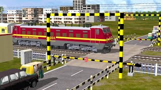 Wap 4 locomotive on Railroad crossing | Story of Indian Railways | Indian Train Simulator