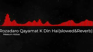 ALY Records||Rozadaro Qayamat K Din Hai |Slowed&Reverb|Meesum Abbas || Ibne Muljhim N Haider Ko Mara