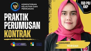 FGD Praktik Perumusan kontrak Dengan Narasumber Nursiah (Kepala UKPBJ RSKD)