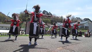 岩崎鬼剣舞　刀剣舞の狂い　北上展勝地さくらまつり　2019　Katana Kurui by Iwasaki Onikenbai in the Sakura Matsuri