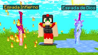 Paso MINECRAFT con la ESPADA DE INFIERNO vs ESPADA DE DIOS 😱 INVICTOR RETO CRAFTEOS ILEGALES