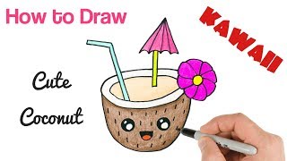 How to Draw Coconut Drink Easy