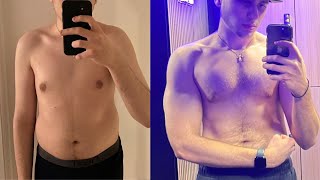 1 Year Body Transformation From Skinny Fat to Muscular (17-18 Years old)